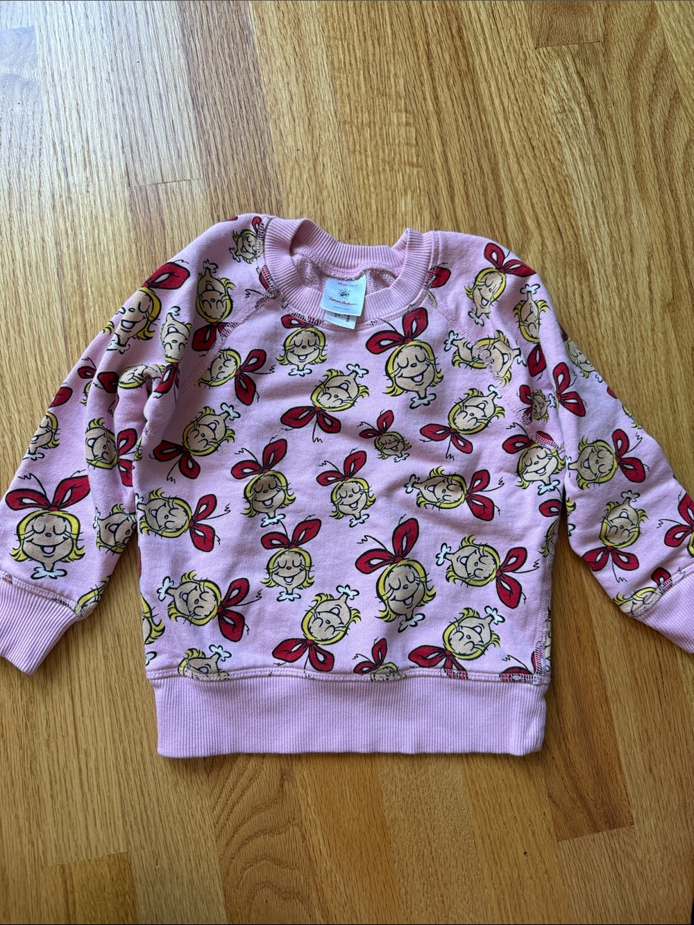Hanna Andersson Pink Sweatshirt with Cindy Lou Hoo Print